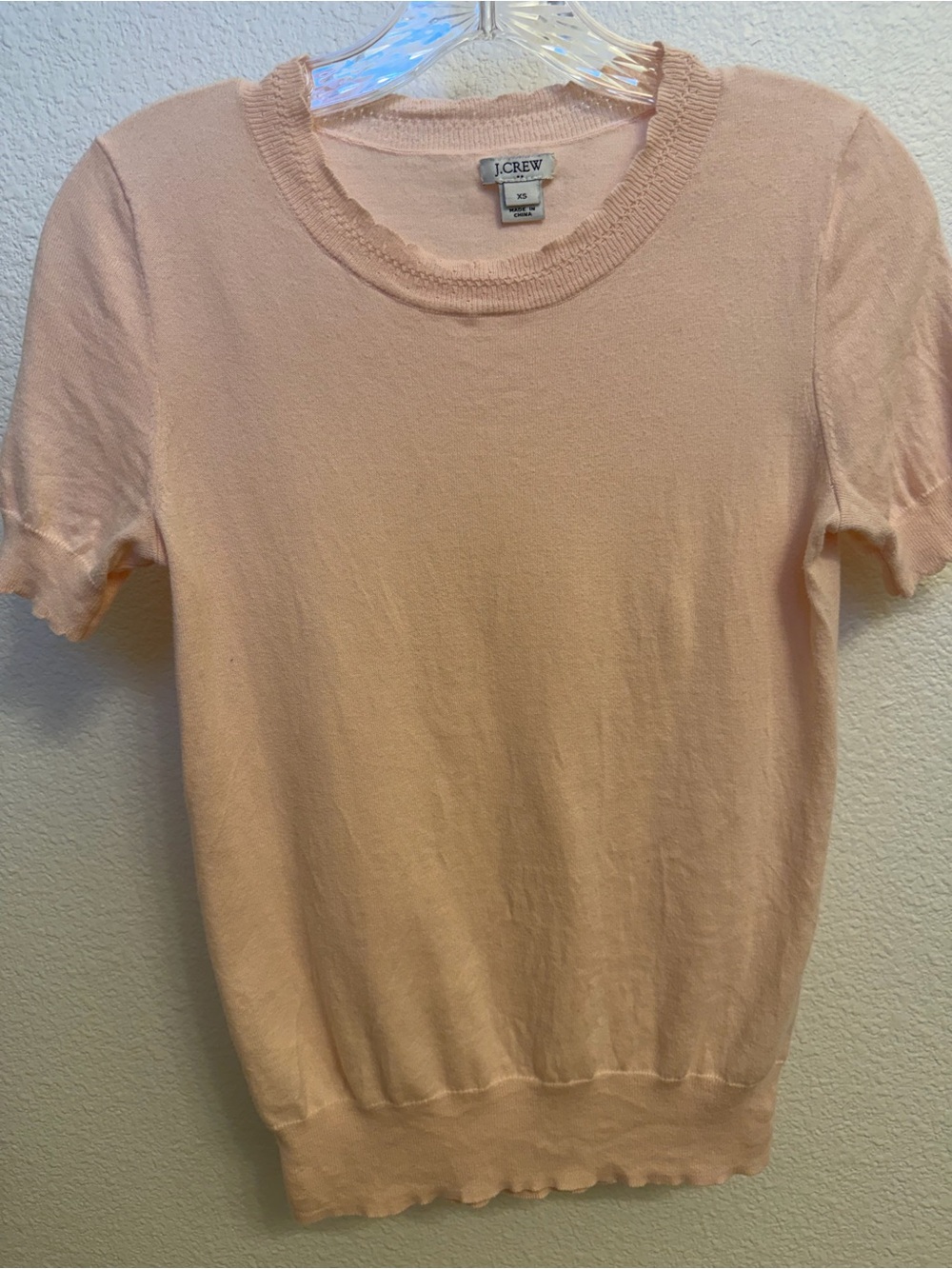 J. Crew Short Sleeve Crewneck Tee in Soft Peach